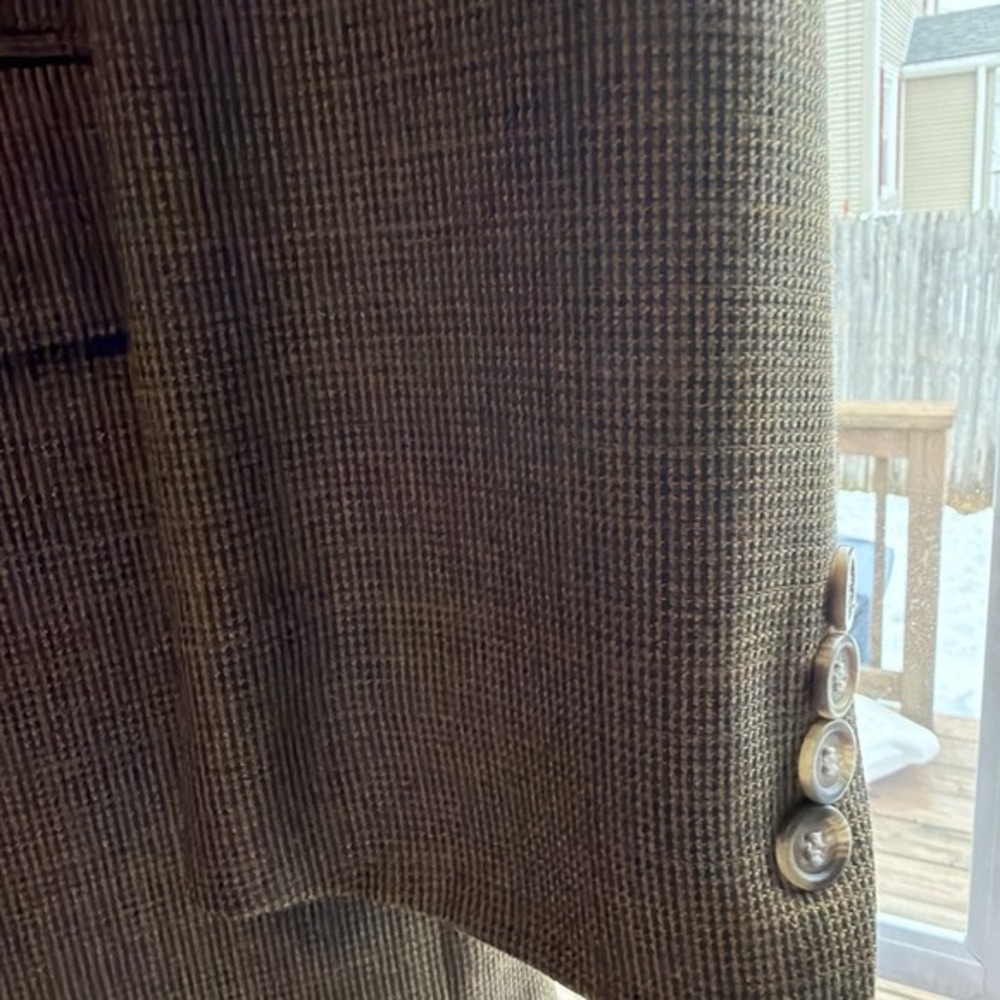 Ralph Lauren 42R Houndstooth Sport Coat - Blazer - Tan, Dark Brown     ‎  4039 - Picture 5 of 16